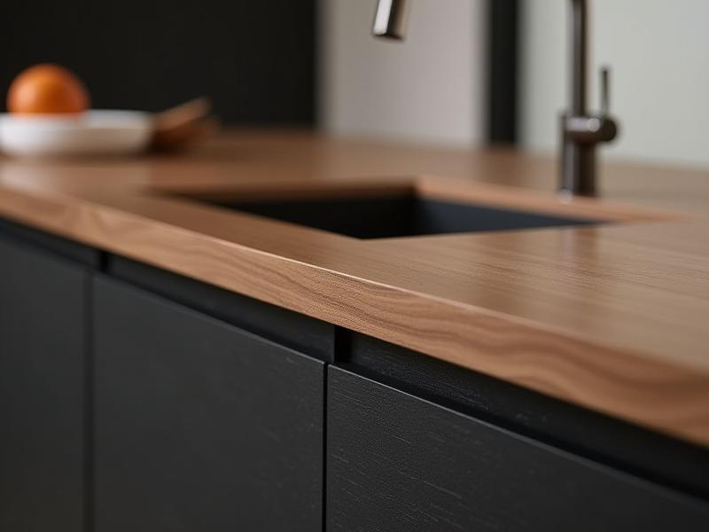 Nærbilde av kjøkkenøy i Fana-prosjektet.